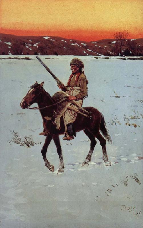 Henry F. Farny Indian Returning from the Hunt China oil painting art